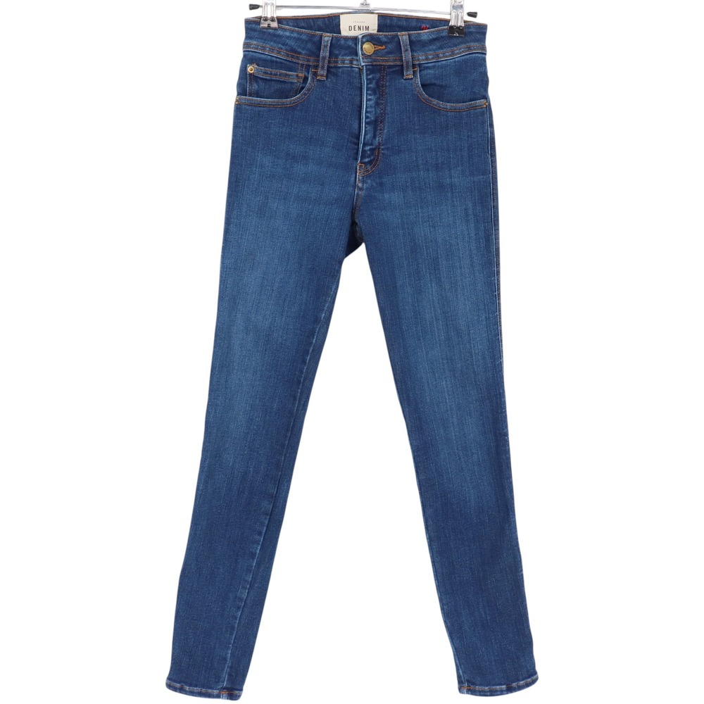 Sezane The Slim High Rise Skinny Jeans Blue Medium Wash Size 24 Organic Cotton